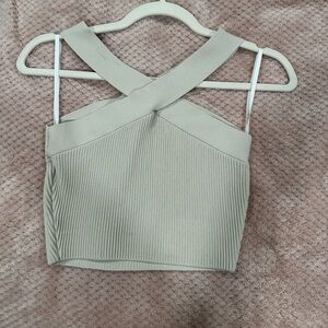 Aritzia Babaton Sculpt Knit Criss Cross Cropped Tank Size Small